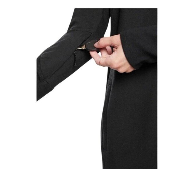 Athleta Black Balance Sweatshirt Dress Size Medium Comfy Casual Athletic Dress - Picture 3 of 8